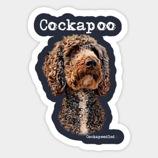 Brown and White Cockapoo / Spoodle and Doodle Dog Sticker